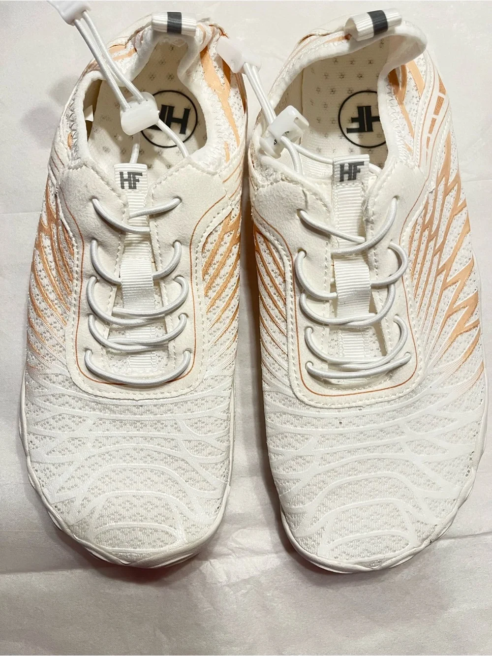 HF White and Nude Athletic Sneakers